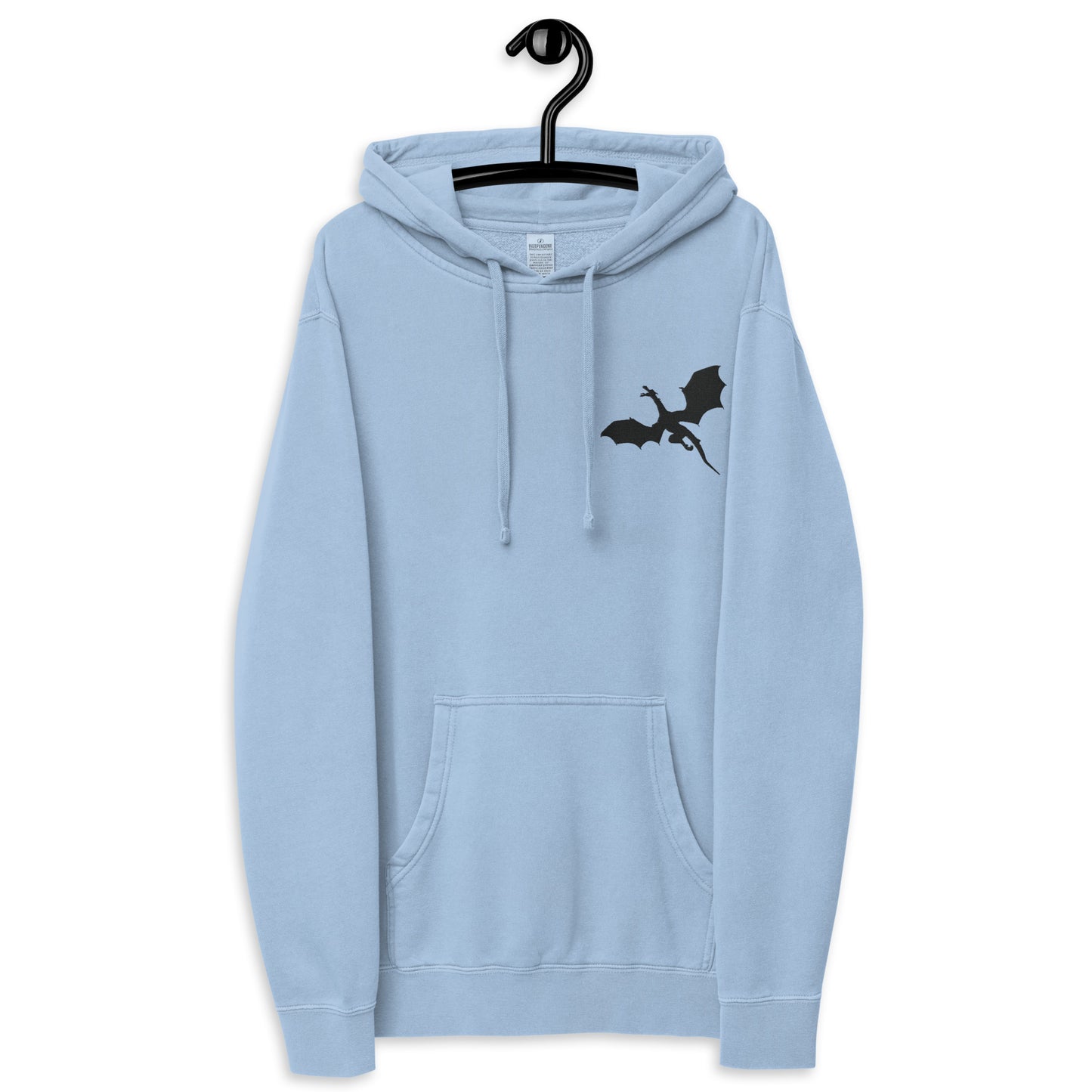 Unisex Embroidered Pigment Dyed Hoodie Dragon