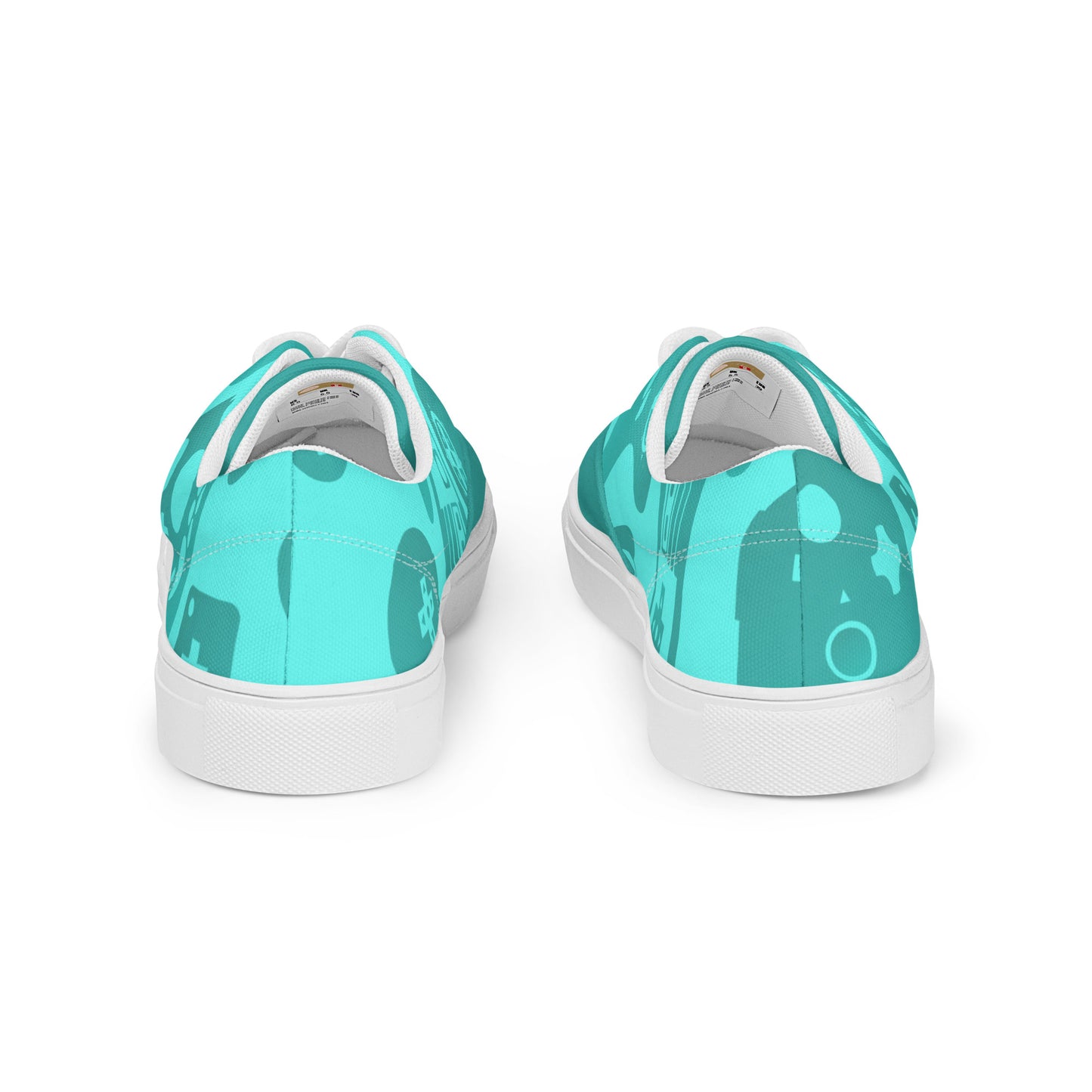 Game on Your Feet: Men's Lace-up Canvas Shoes with Gamepad Controller Design