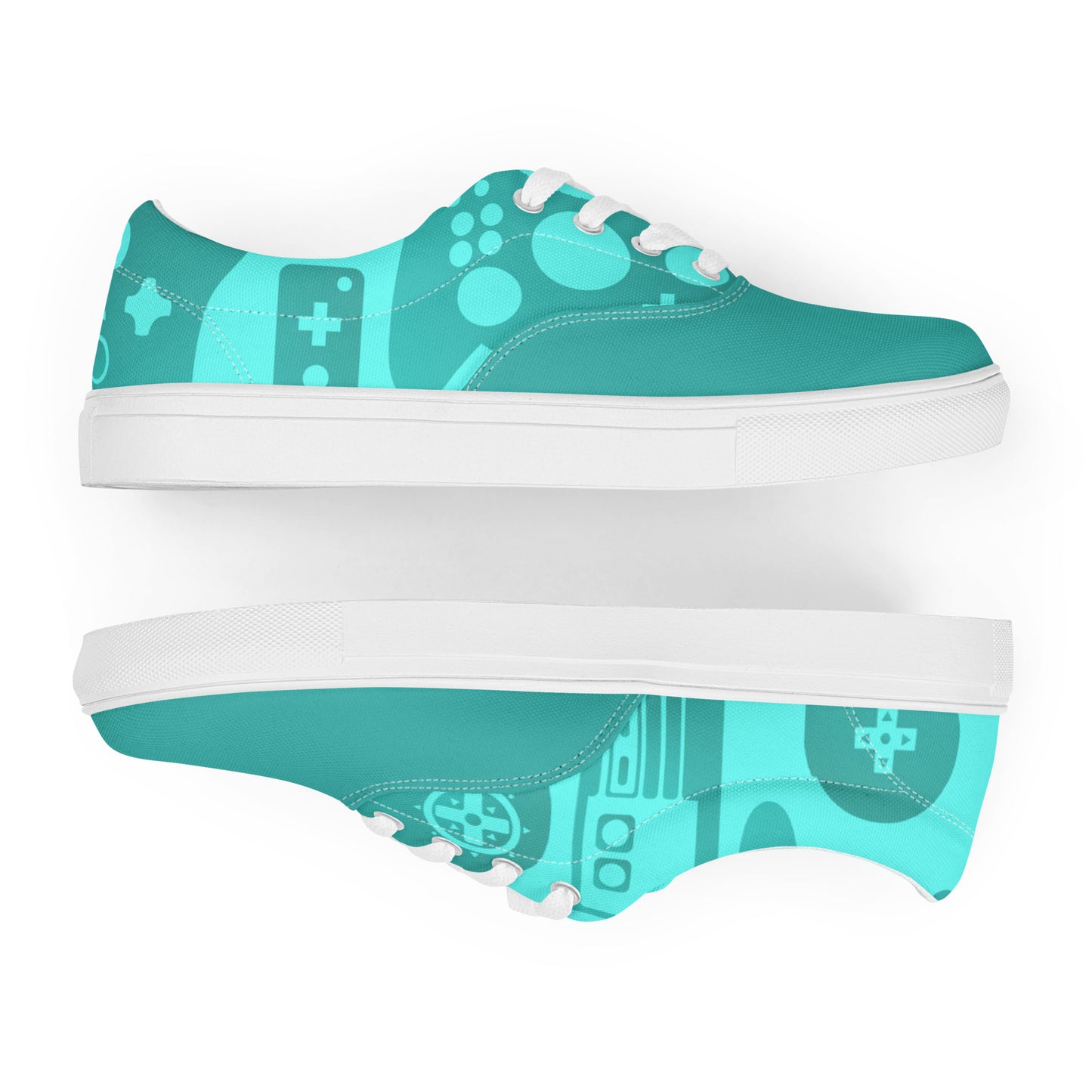 Looking for a shoe that can level up your gaming experience? Our Men's lace-up canvas shoes are the perfect fit! With a gamepad controller videogame background, you'll be ready to crush your enemies and take on the toughest challenges with ease. Plus, these shoes are so stylish that you'll look like a boss both in-game and IRL. Get ready to rain gifts on your feet with Raining Gifts Design!