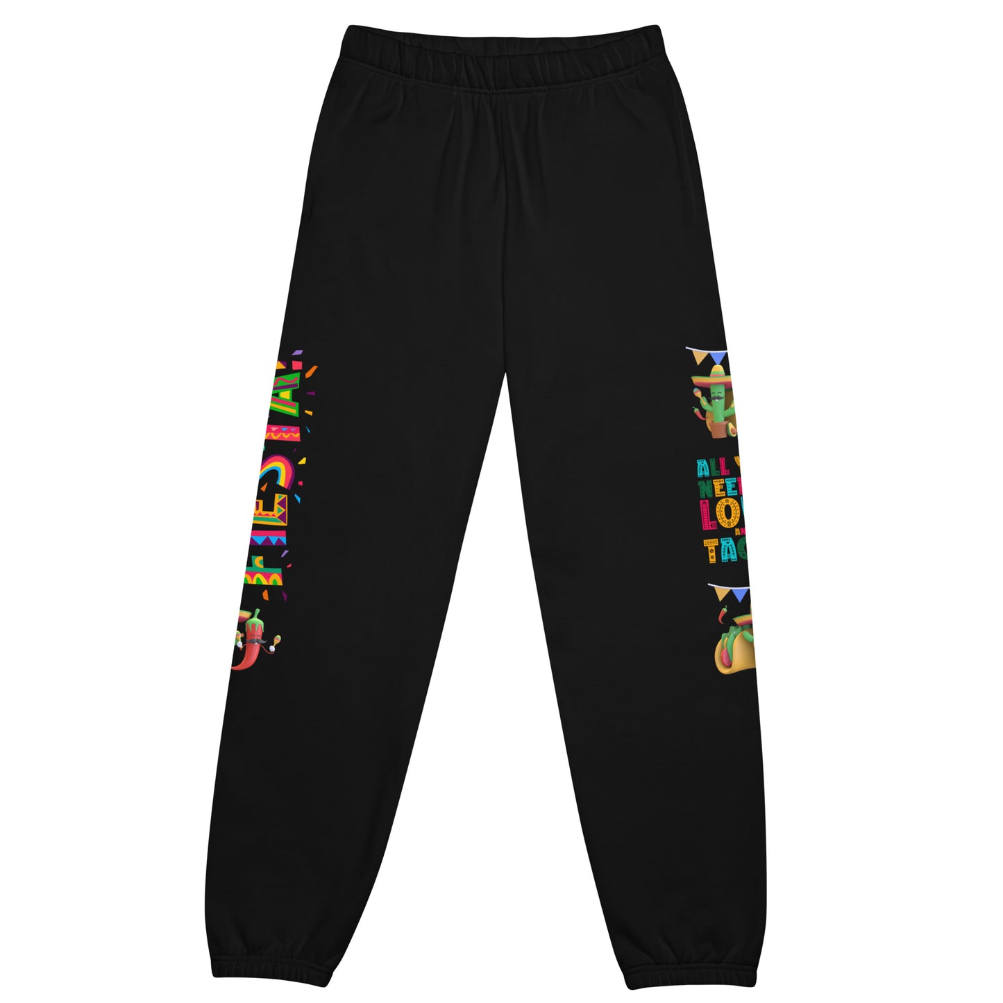 Spicy Serenades: Musical Chili Pepper and Cactus Unisex Sweatpants - Raining Gifts Exclusive!