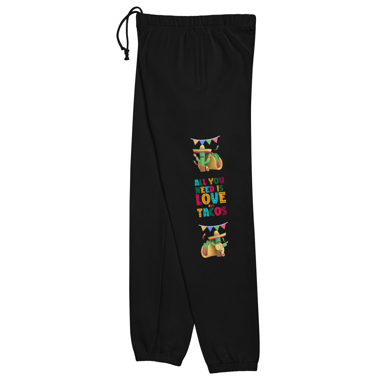 Spicy Serenades: Musical Chili Pepper and Cactus Unisex Sweatpants - Raining Gifts Exclusive!