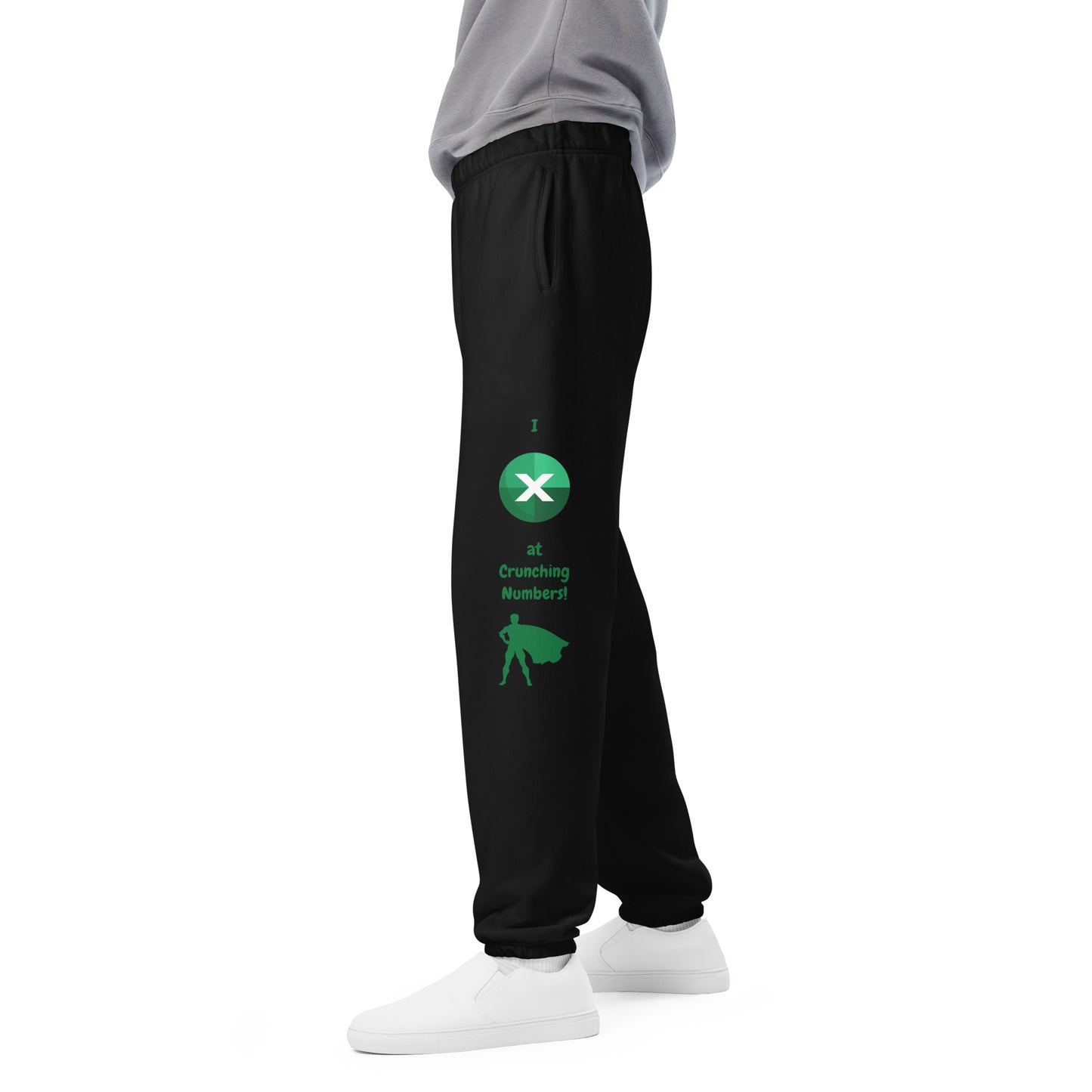 Mathematical Maestro Unisex Comfort Sweatpants - 'I Excel at Crunching Numbers!' by Raining Gifts Design