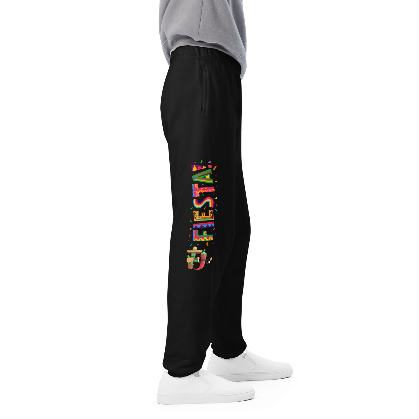 Spicy Serenades: Musical Chili Pepper and Cactus Unisex Sweatpants - Raining Gifts Exclusive!