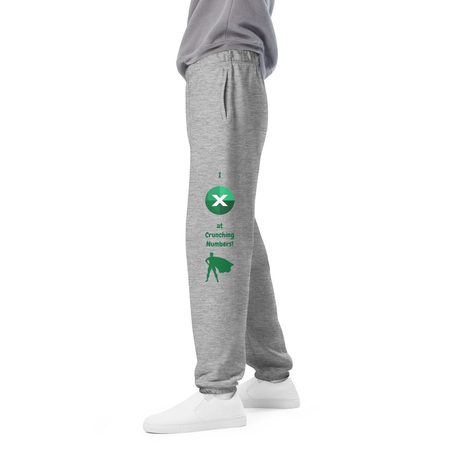 Mathematical Maestro Unisex Comfort Sweatpants - 'I Excel at Crunching Numbers!' by Raining Gifts Design