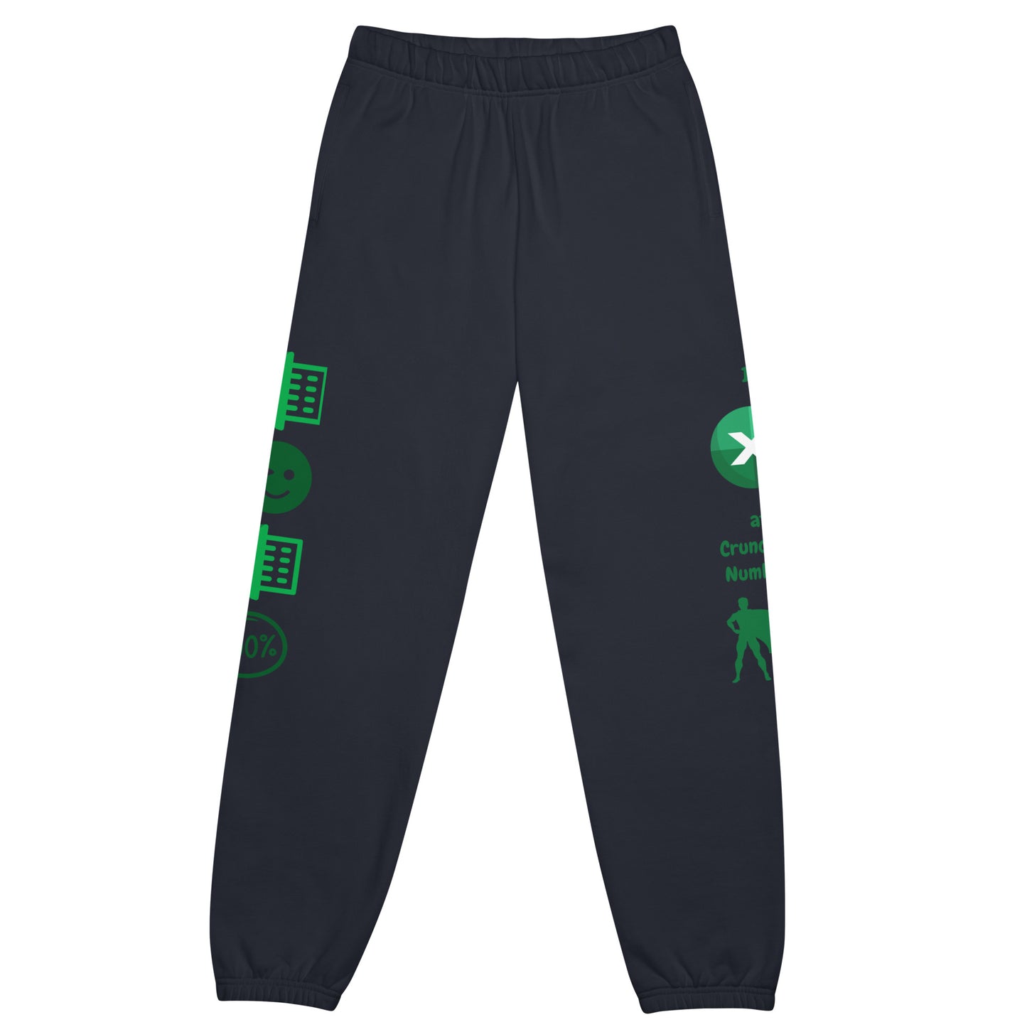 Mathematical Maestro Unisex Comfort Sweatpants - 'I Excel at Crunching Numbers!' by Raining Gifts Design