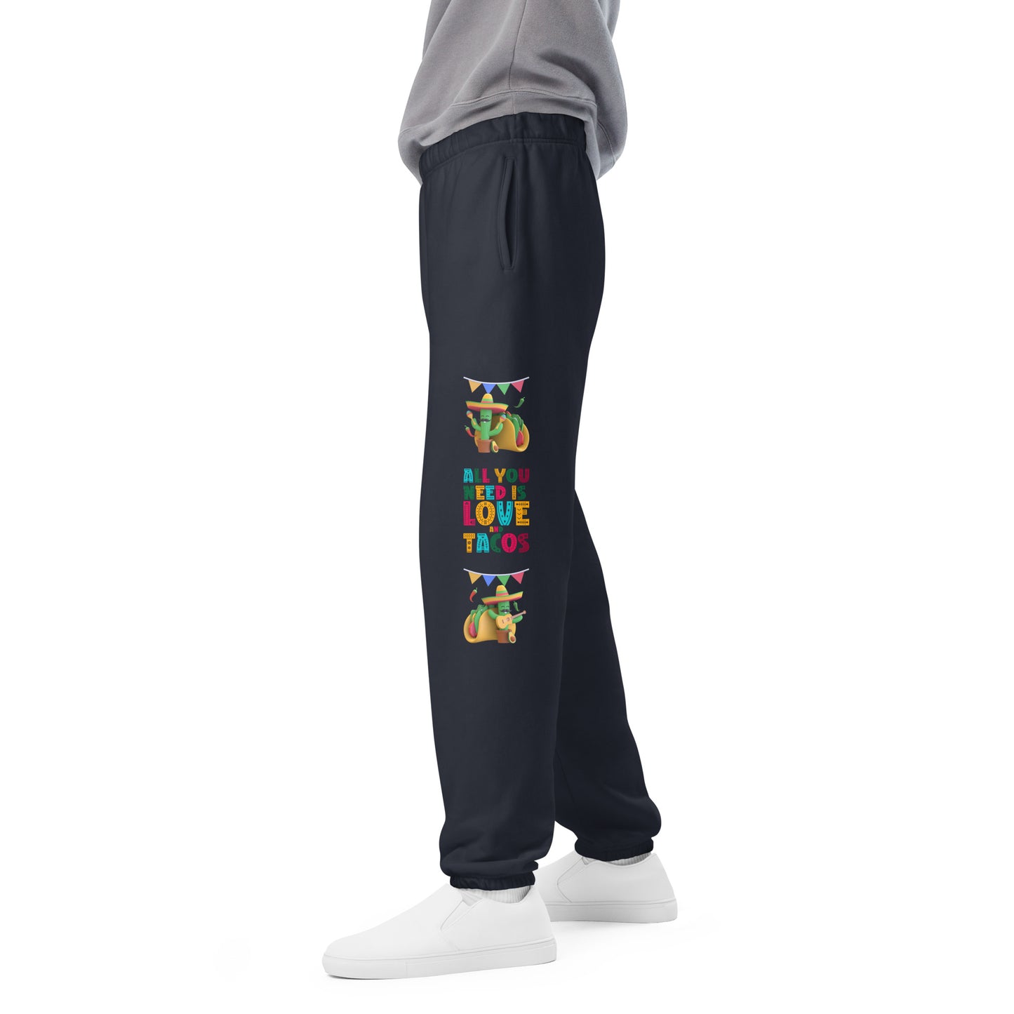 Spicy Serenades: Musical Chili Pepper and Cactus Unisex Sweatpants - Raining Gifts Exclusive!