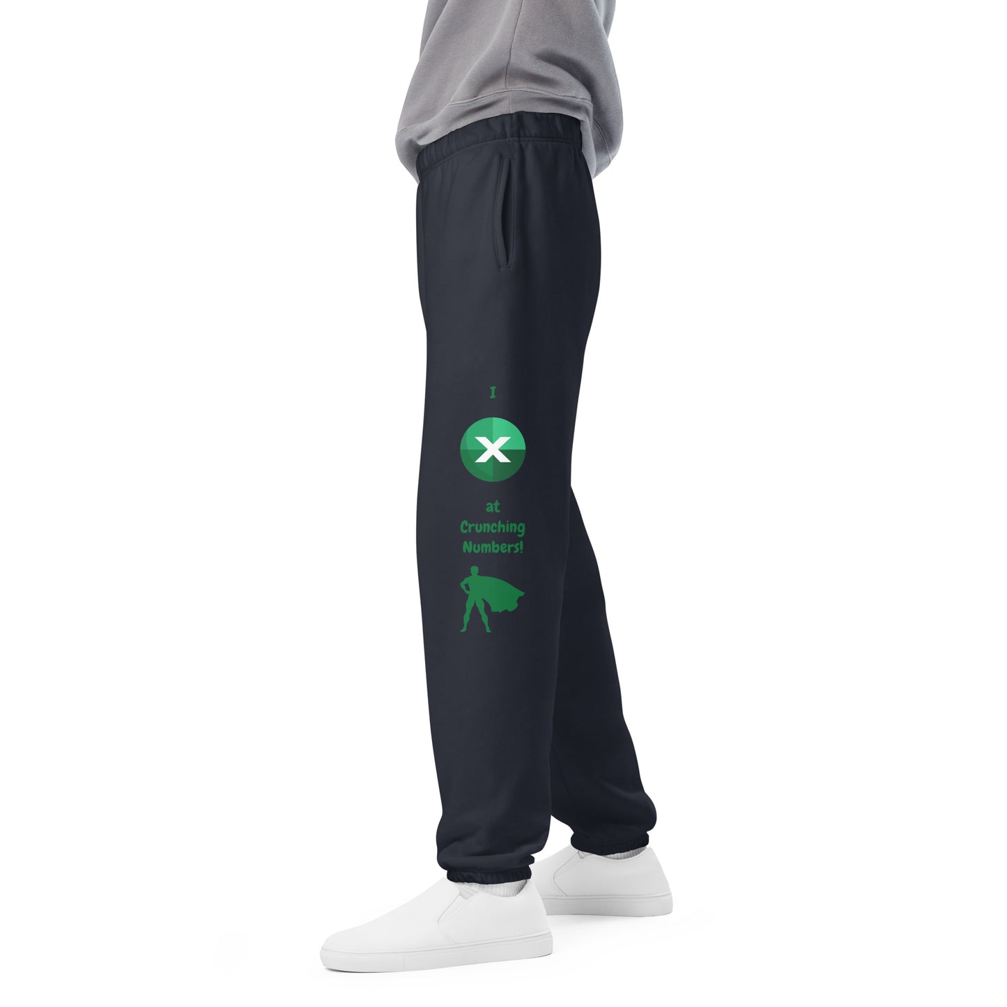 Mathematical Maestro Unisex Comfort Sweatpants - 'I Excel at Crunching Numbers!' by Raining Gifts Design