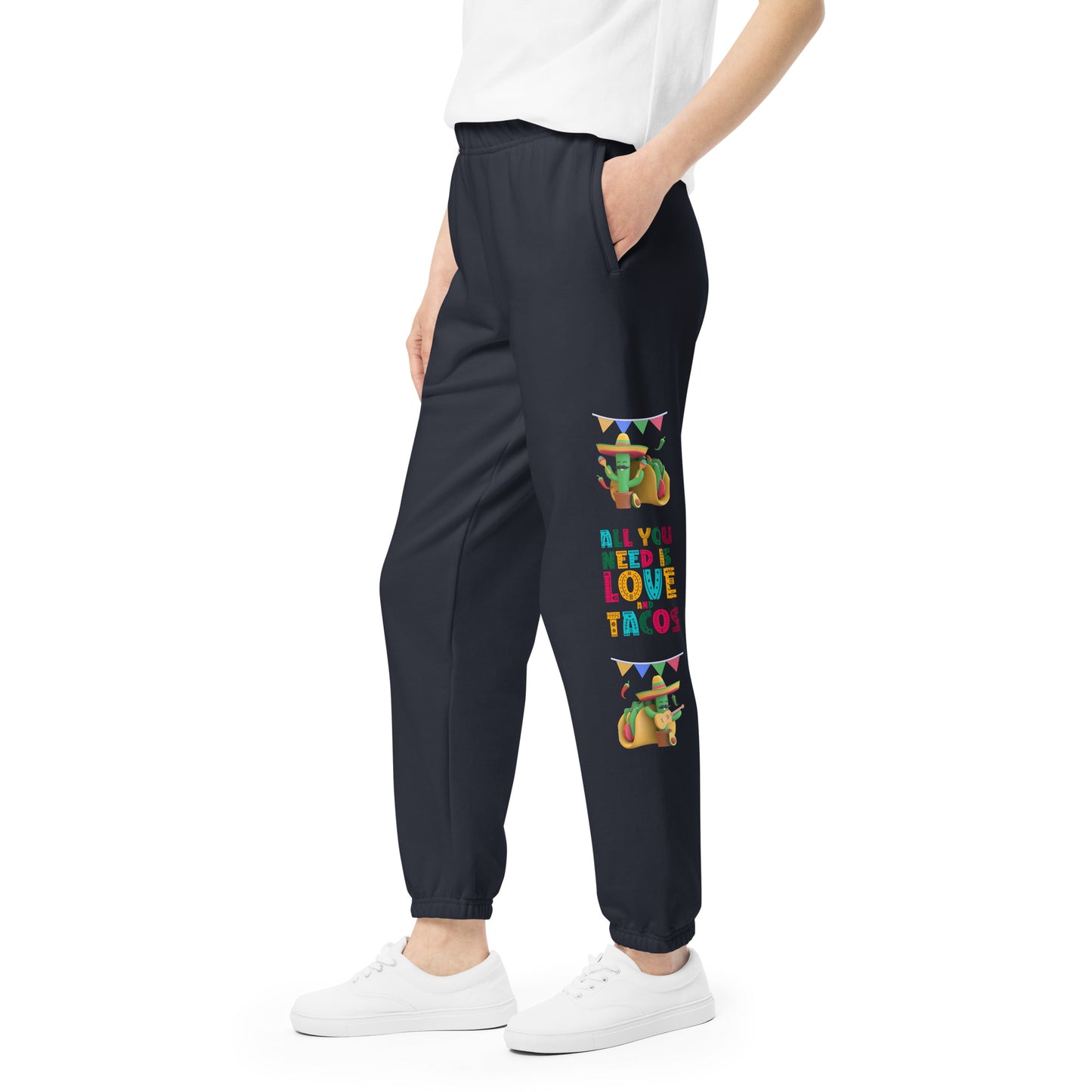Spicy Serenades: Musical Chili Pepper and Cactus Unisex Sweatpants - Raining Gifts Exclusive!