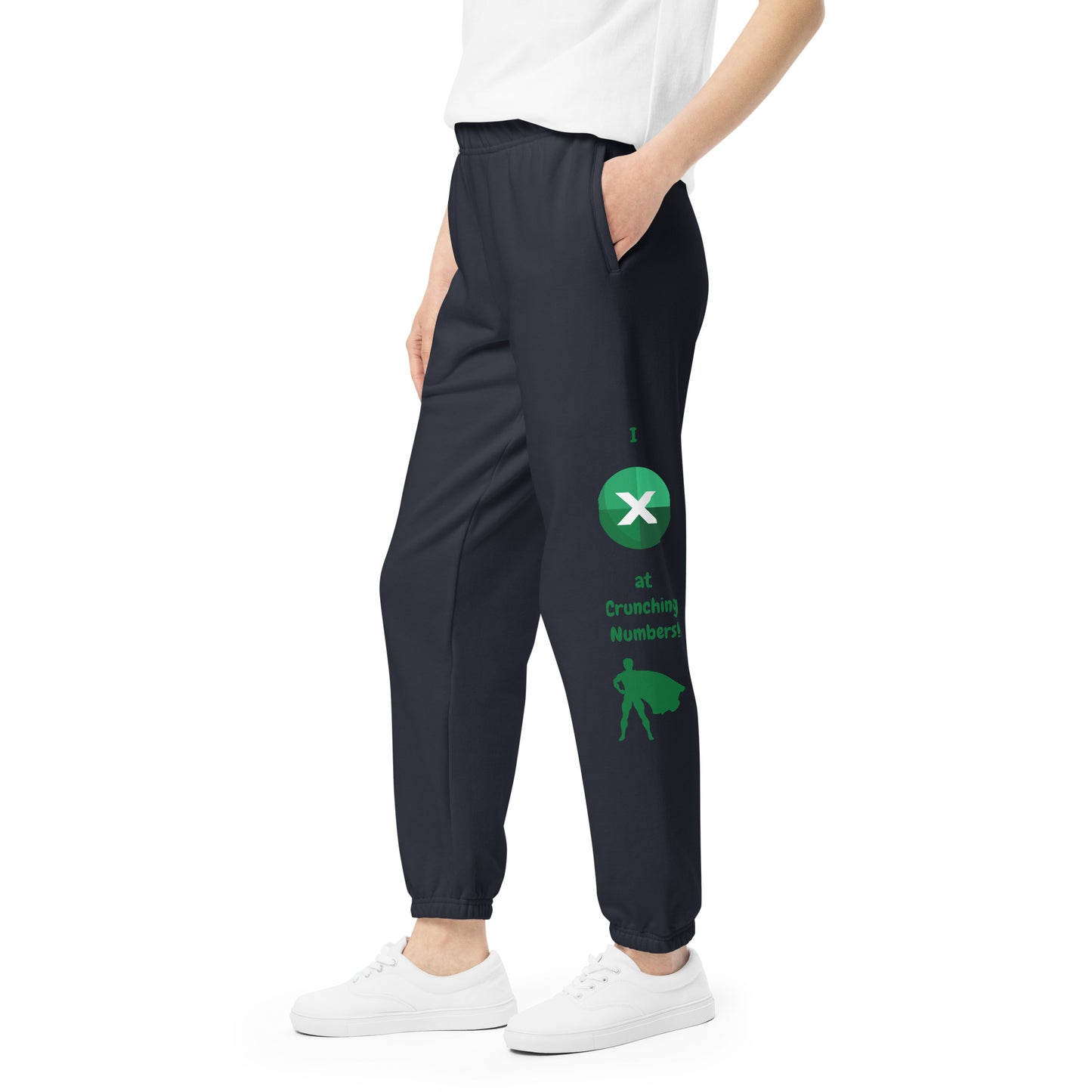 Mathematical Maestro Unisex Comfort Sweatpants - 'I Excel at Crunching Numbers!' by Raining Gifts Design