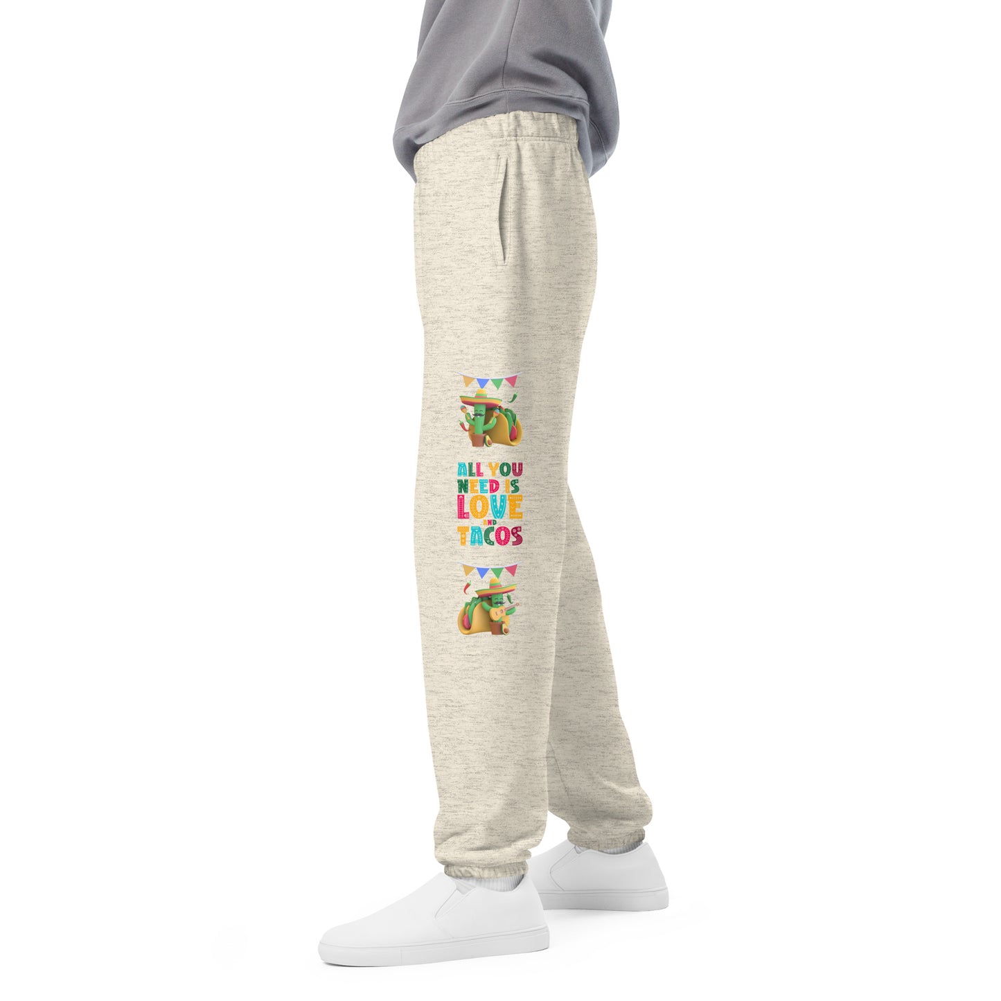 Spicy Serenades: Musical Chili Pepper and Cactus Unisex Sweatpants - Raining Gifts Exclusive!