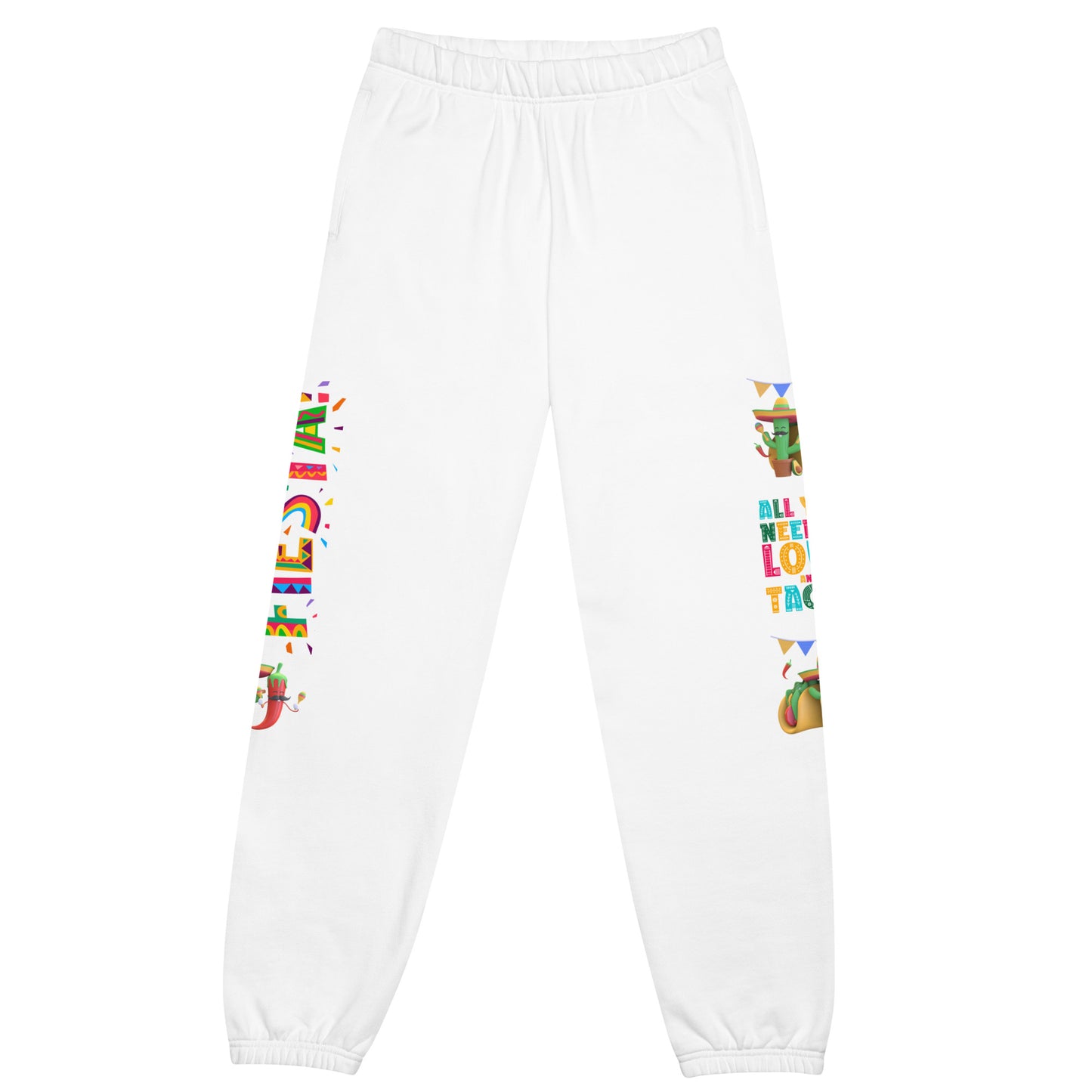 Spicy Serenades: Musical Chili Pepper and Cactus Unisex Sweatpants - Raining Gifts Exclusive!