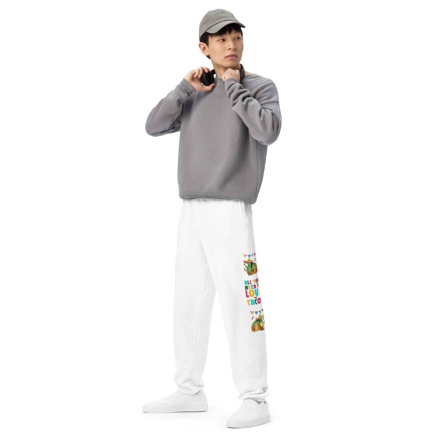 Spicy Serenades: Musical Chili Pepper and Cactus Unisex Sweatpants - Raining Gifts Exclusive!