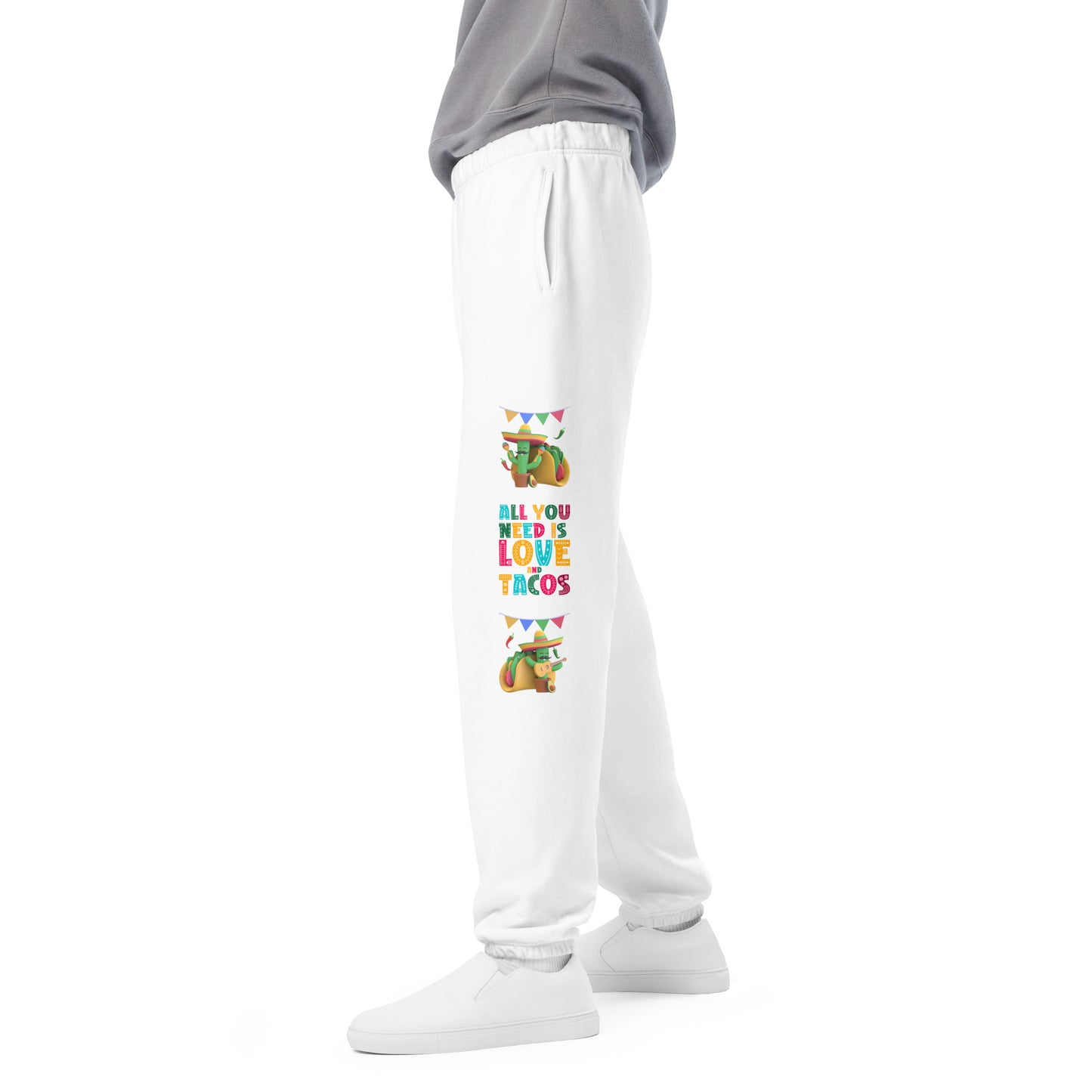 Spicy Serenades: Musical Chili Pepper and Cactus Unisex Sweatpants - Raining Gifts Exclusive!
