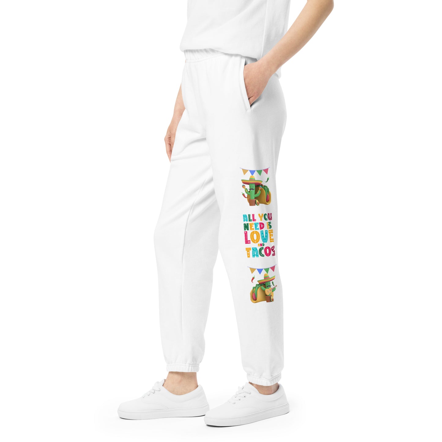 Spicy Serenades: Musical Chili Pepper and Cactus Unisex Sweatpants - Raining Gifts Exclusive!