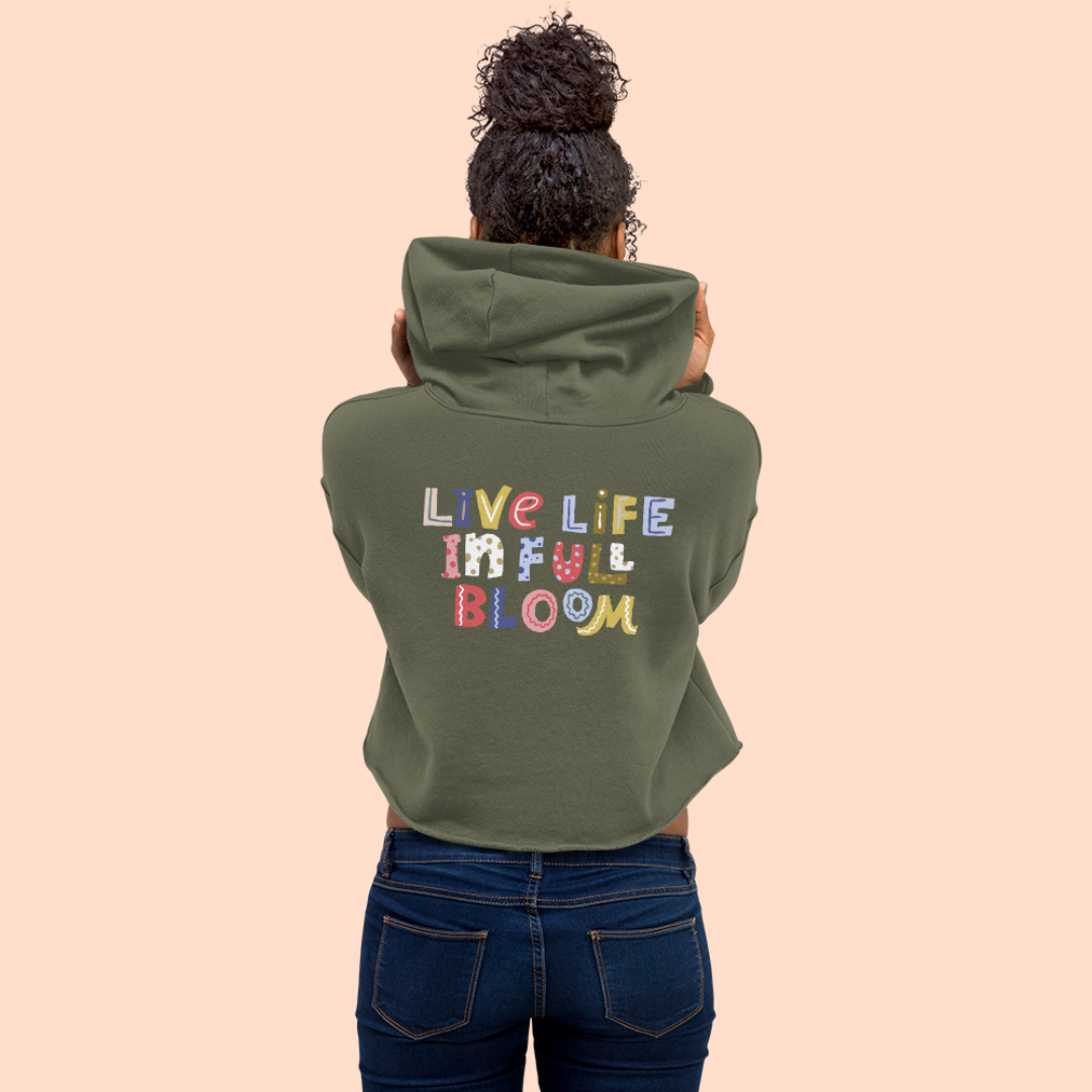 Crop Top Hoodie Amaryllis Live Life in Full Bloom