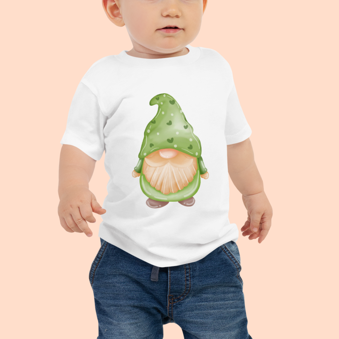 Baby Jersey Short Sleeve Tee Green Garden Gnomes