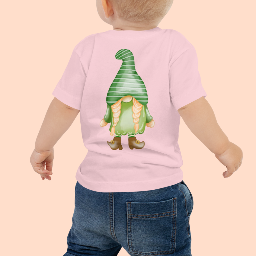 Baby Jersey Short Sleeve Tee Green Garden Gnomes