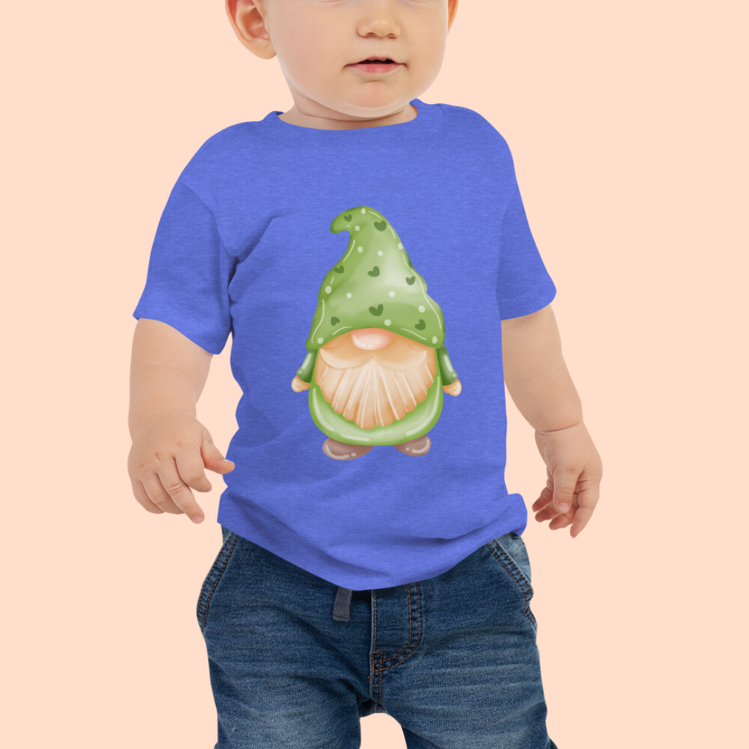 Baby Jersey Short Sleeve Tee Green Garden Gnomes