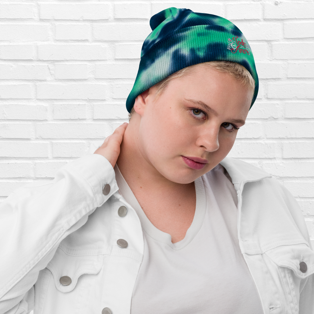 Unisex Embroidered Tie-dye Beanie Mexican Quote Spanish Hand Lettering Todo mi Amor