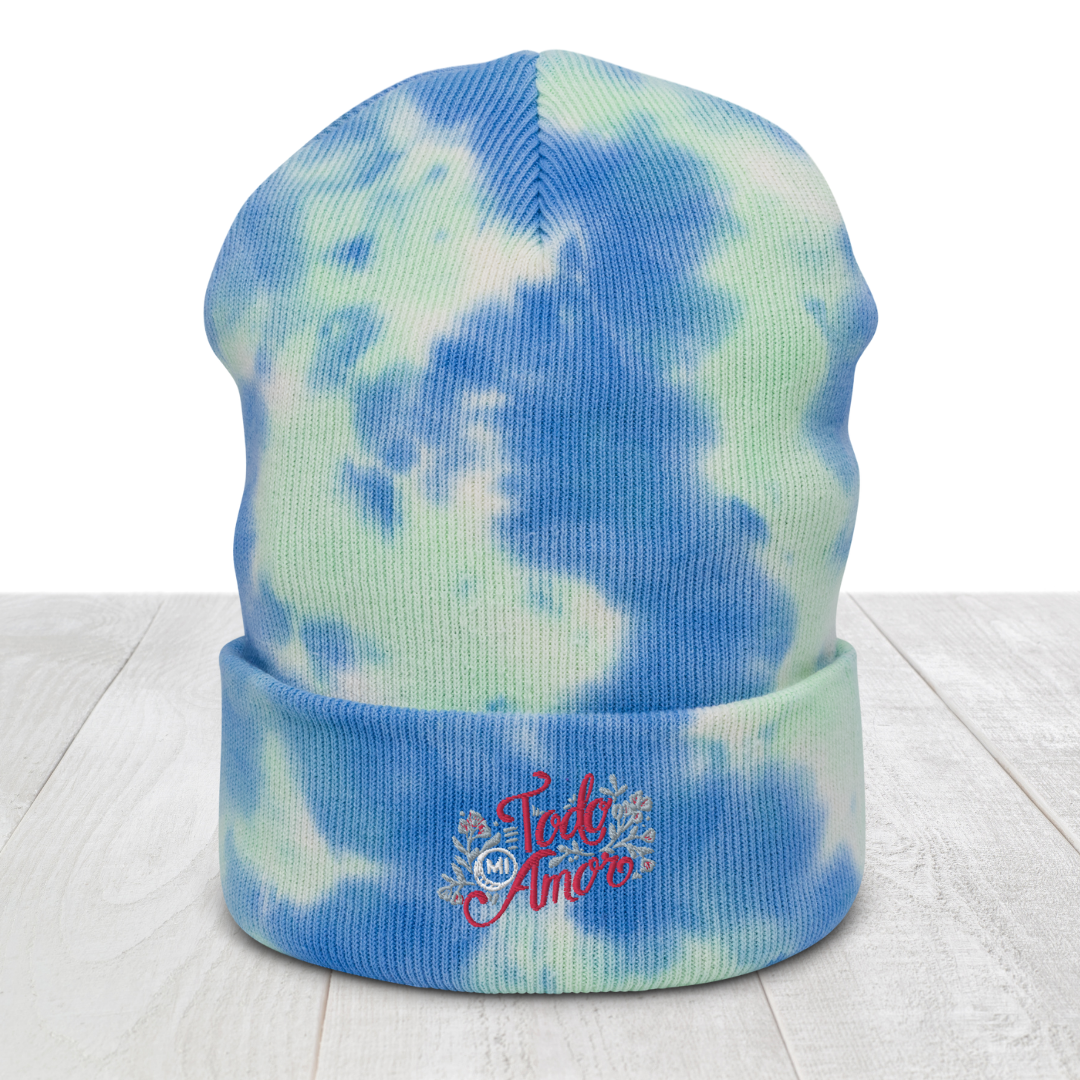 Unisex Embroidered Tie-Dye Beanie