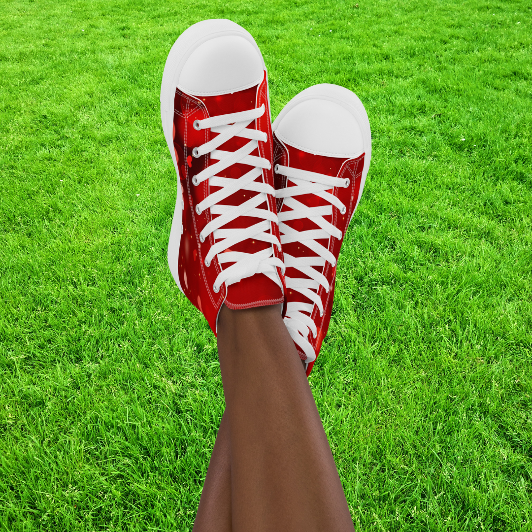 Valentine's Hearts Women's High Top Canvas Shoes