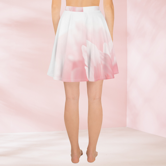 Energetic Skater Skirt. White Peony Petals!