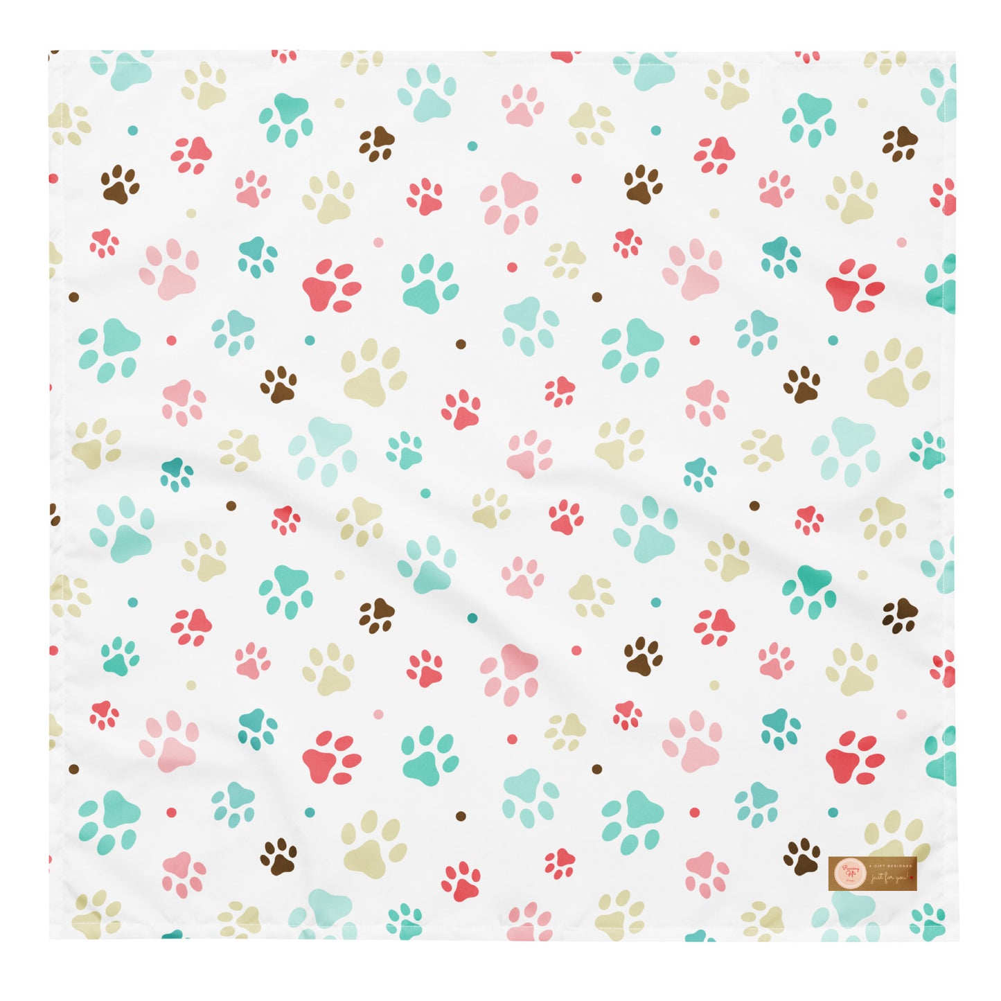 Add a Touch of Pawsome Style with our All-Over Print Dog Paw Bandana
