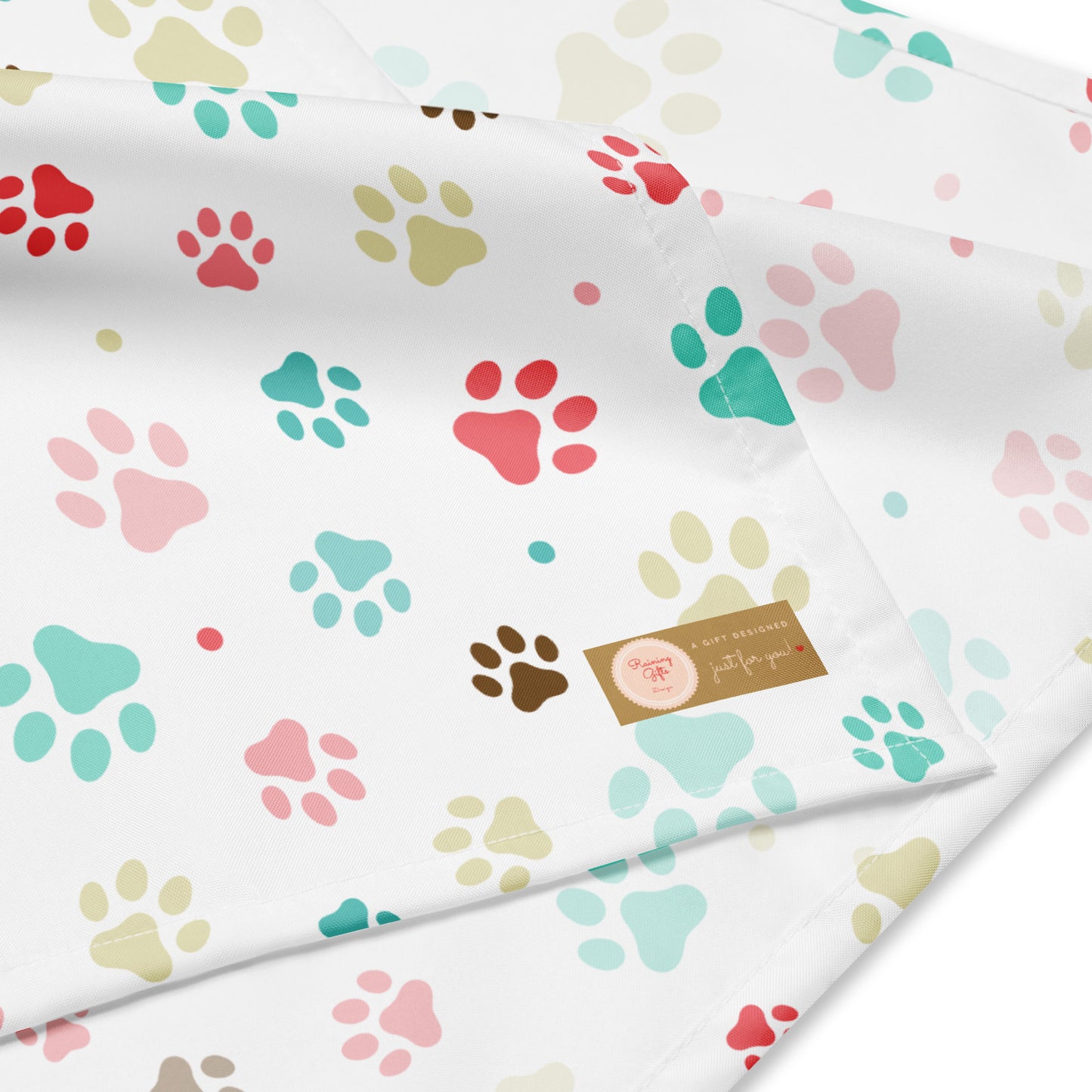 Add a Touch of Pawsome Style with our All-Over Print Dog Paw Bandana