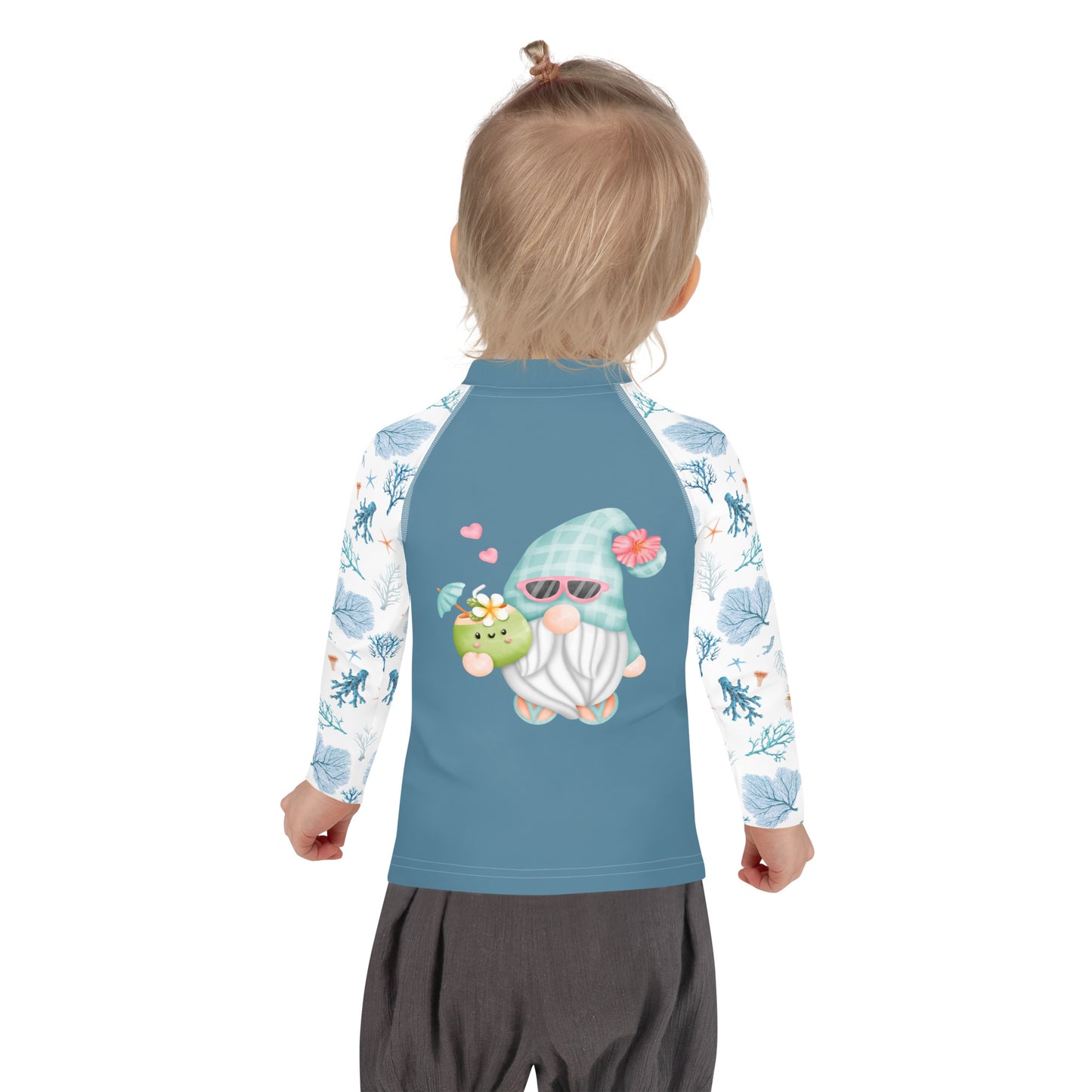 Kids Rash Guard Gnomes & Sea Corals Artwork