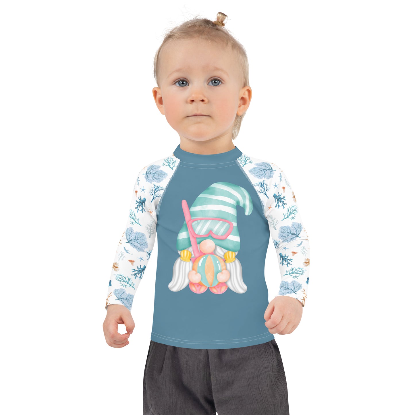 Kids Rash Guard Gnomes & Sea Corals Artwork