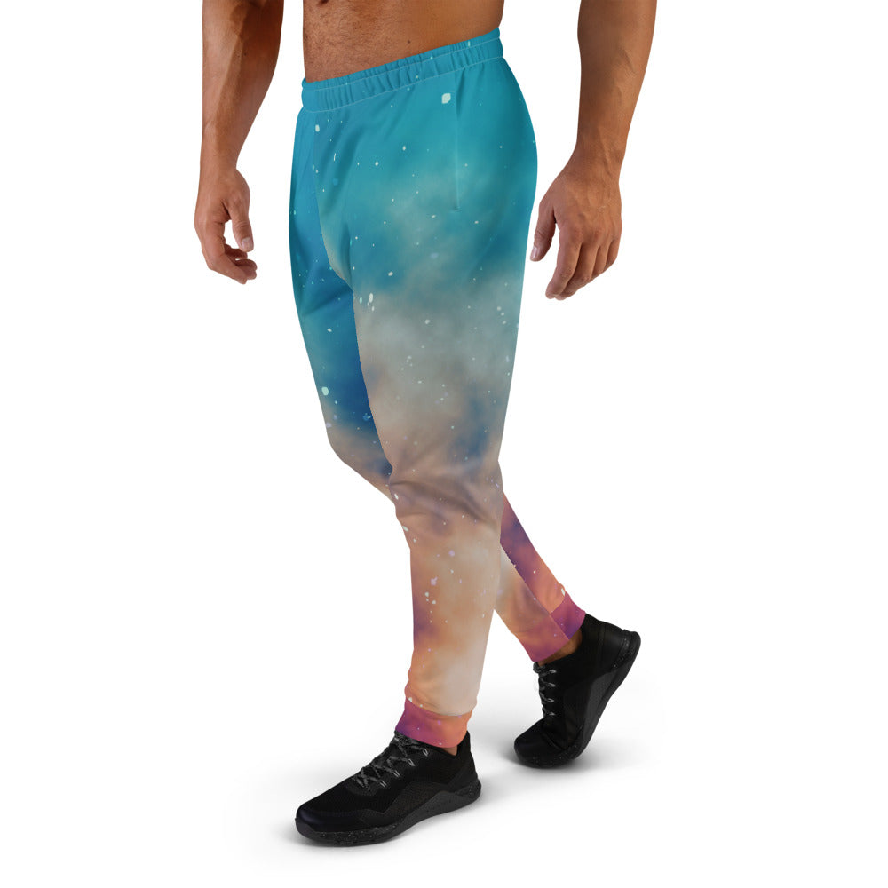 Printed Men's Joggers Galaxy Background