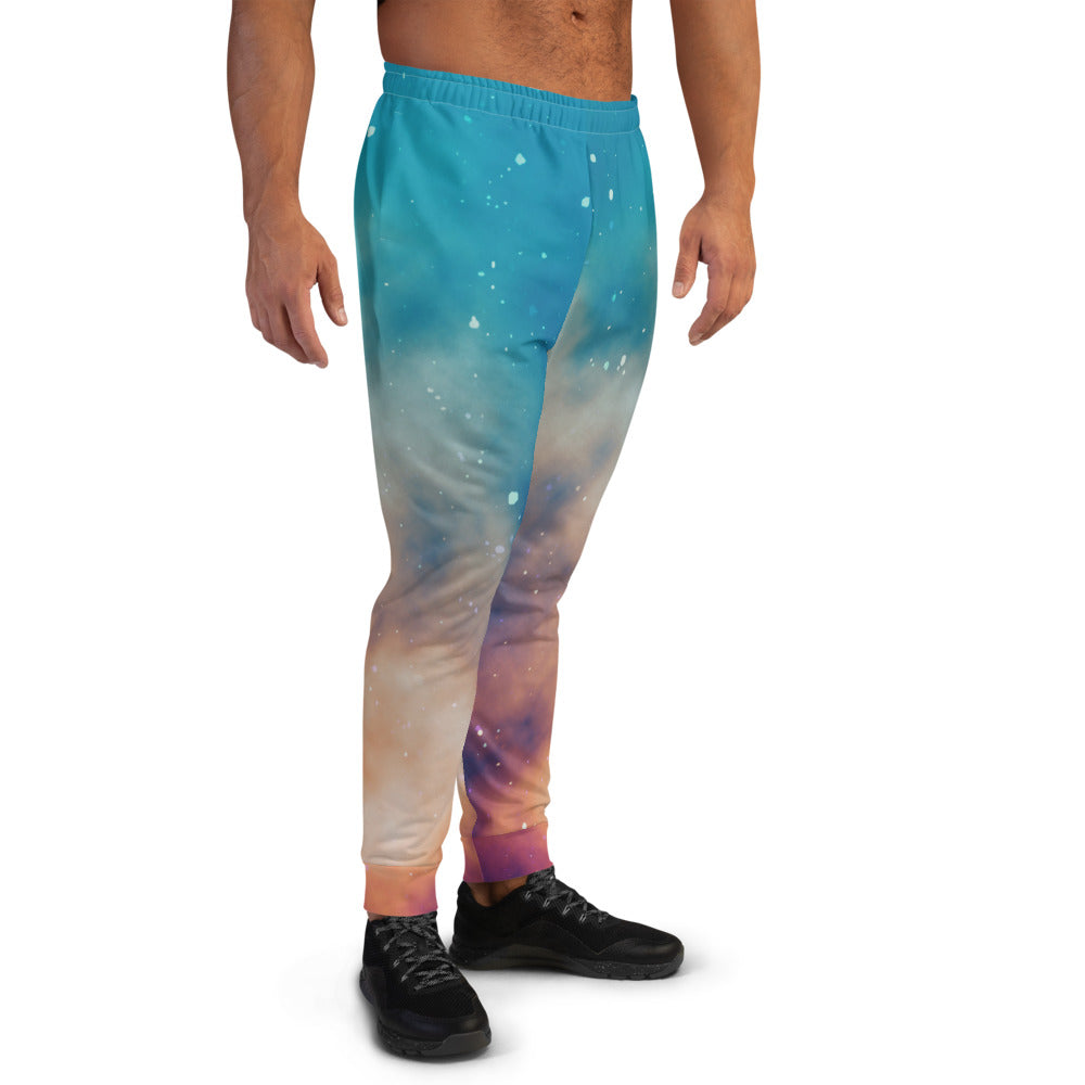 Printed Men's Joggers Galaxy Background