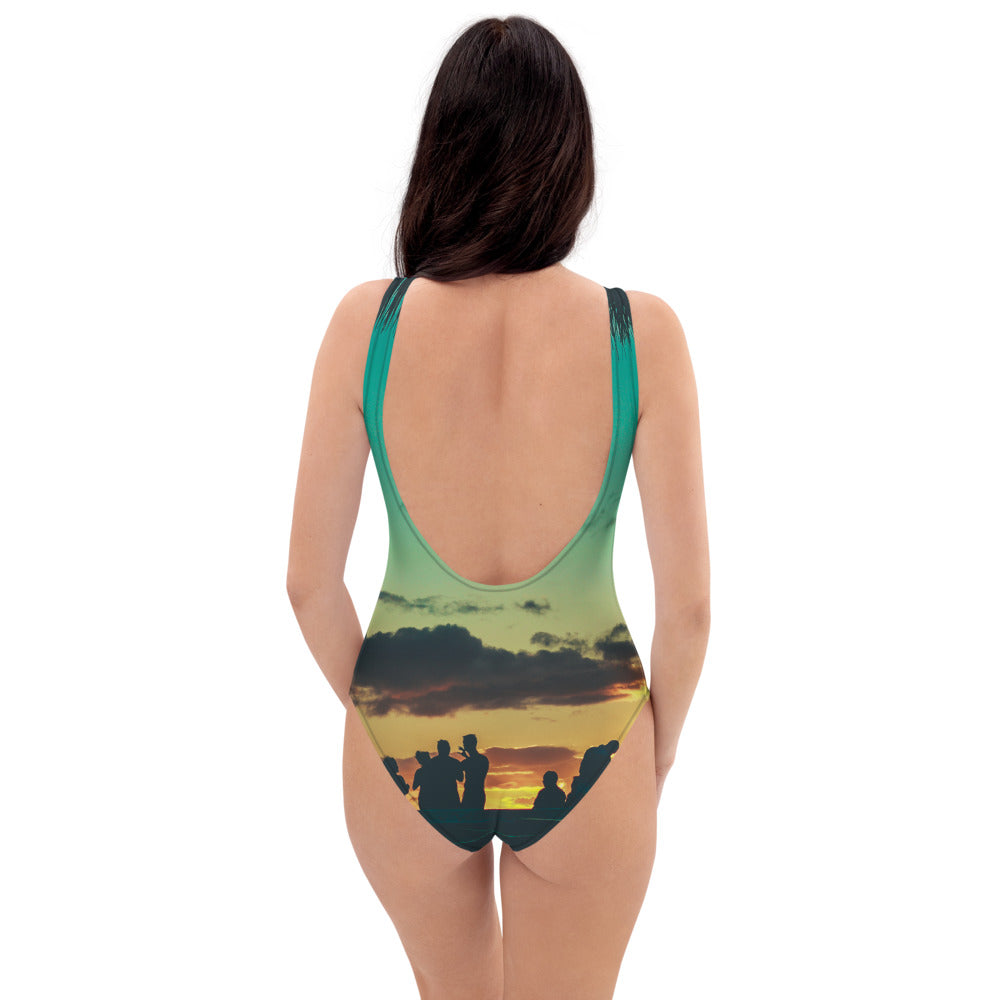 Fashionable Unique One-Piece Swimsuit Tropical Beach Party
