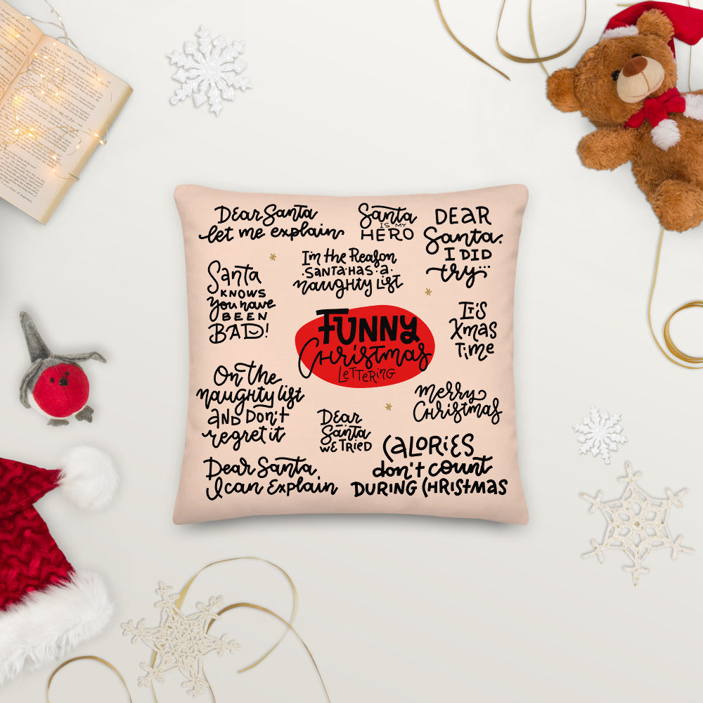 Premium Pillow Funny Christmas Lettering