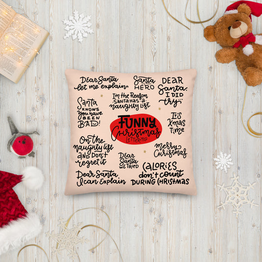 Premium Pillow Funny Christmas Lettering