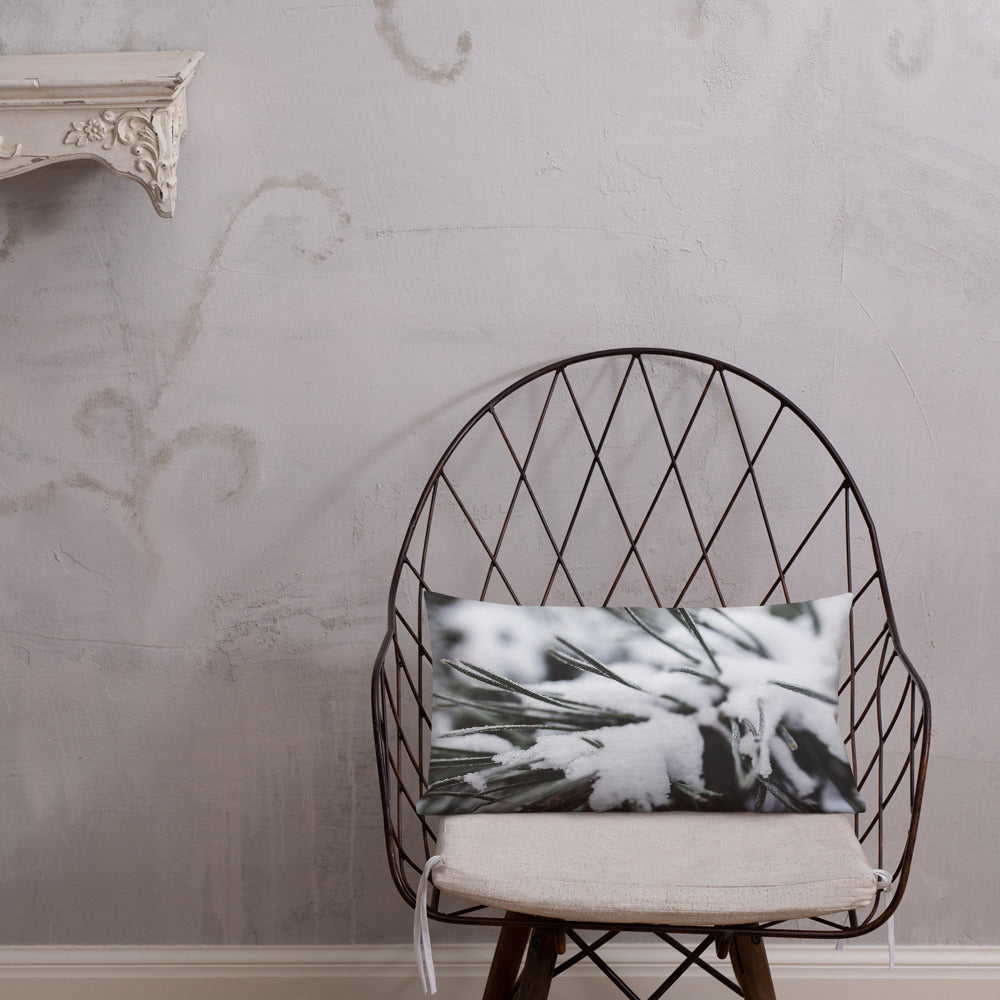 Decorative Premium Pillow for Bed or Sofa. Pine Tree with Fresh Snow!