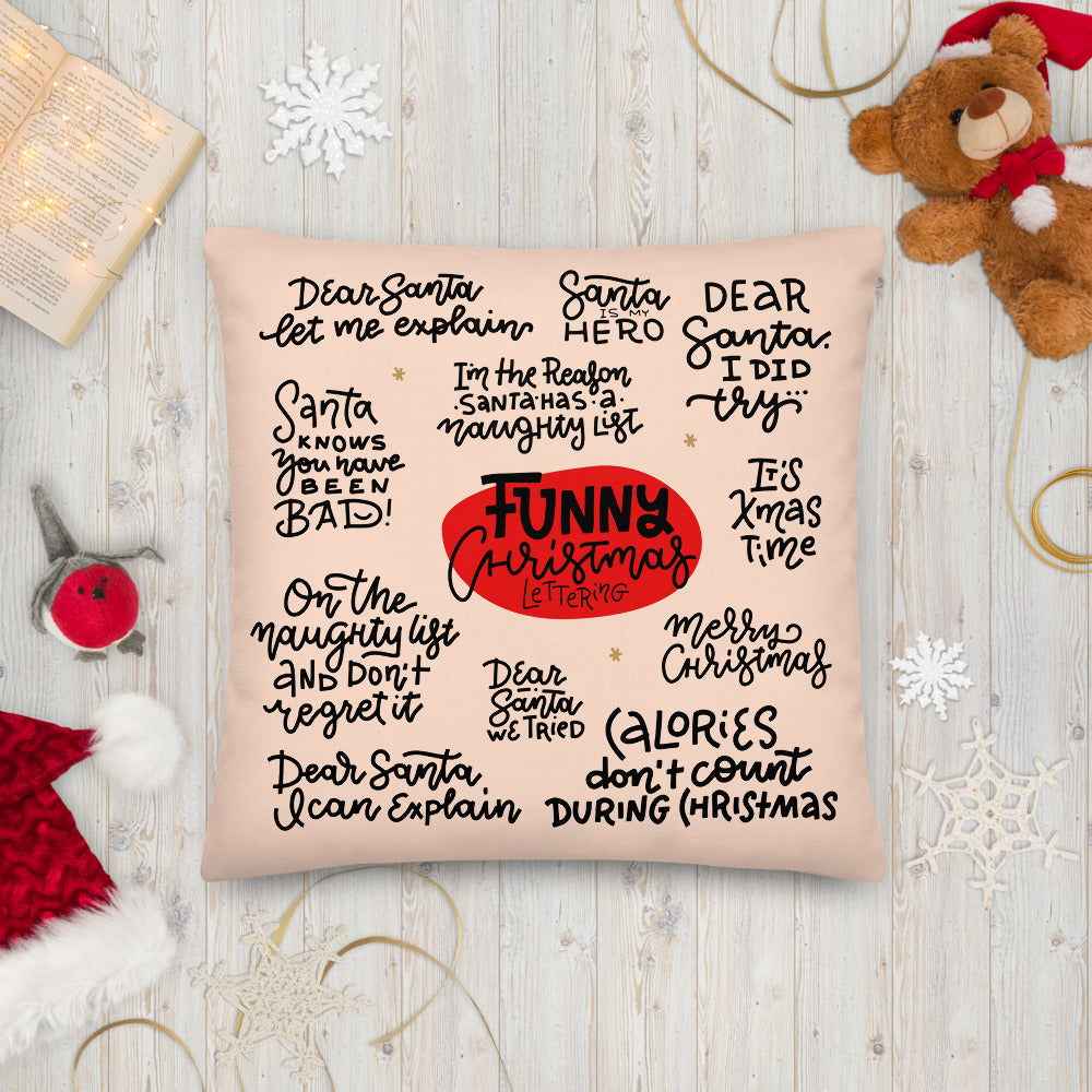 Premium Pillow Funny Christmas Lettering