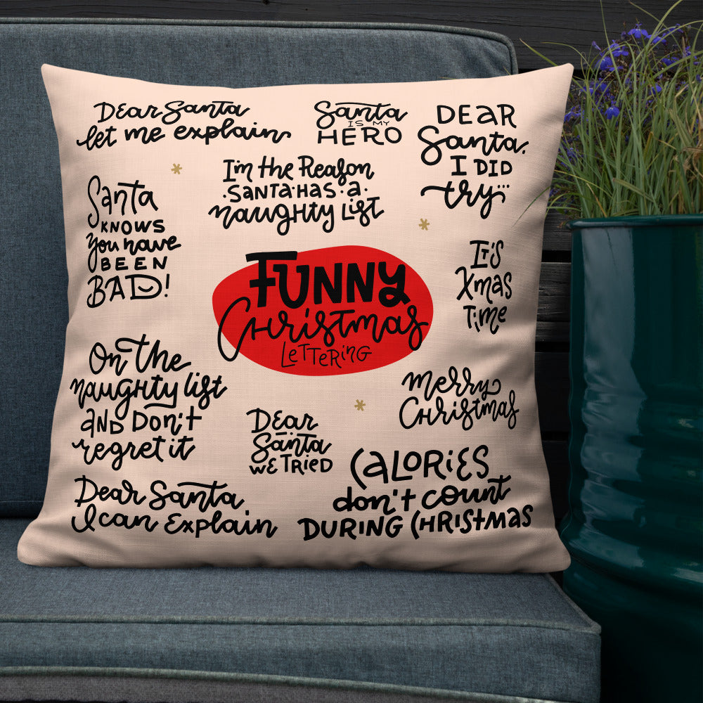 Premium Pillow Funny Christmas Lettering