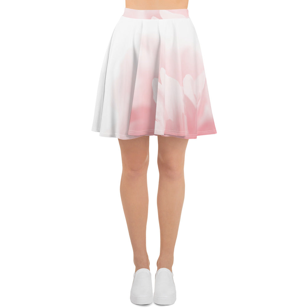 Energetic Skater Skirt. White Peony Petals!