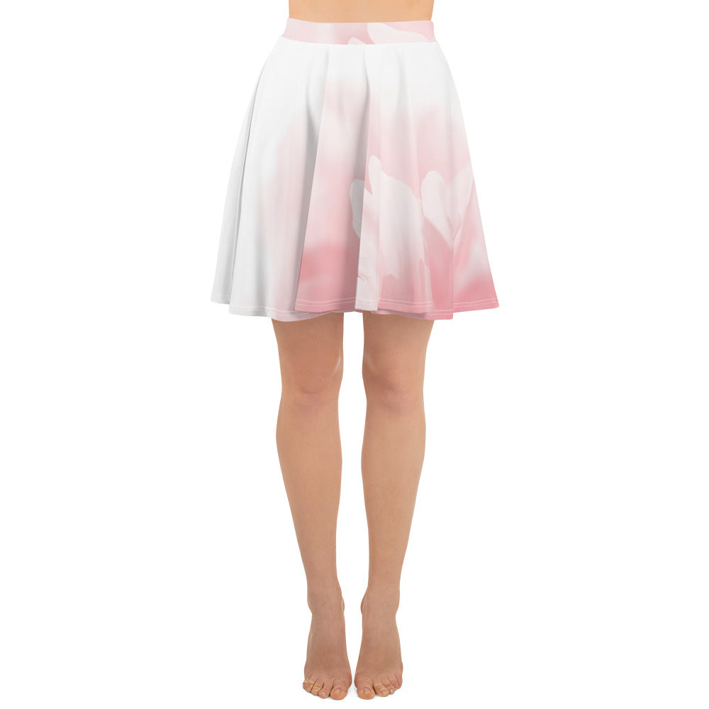 Energetic Skater Skirt. White Peony Petals!