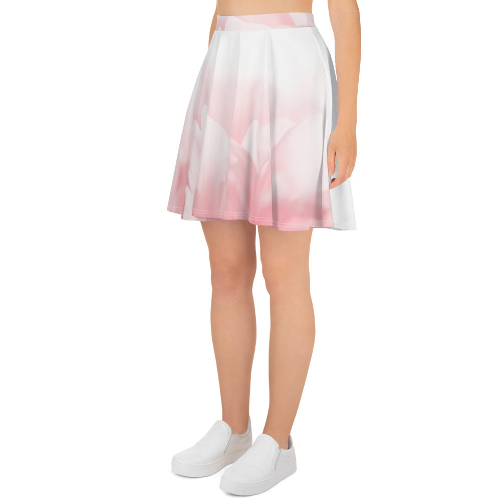 Energetic Skater Skirt. White Peony Petals!