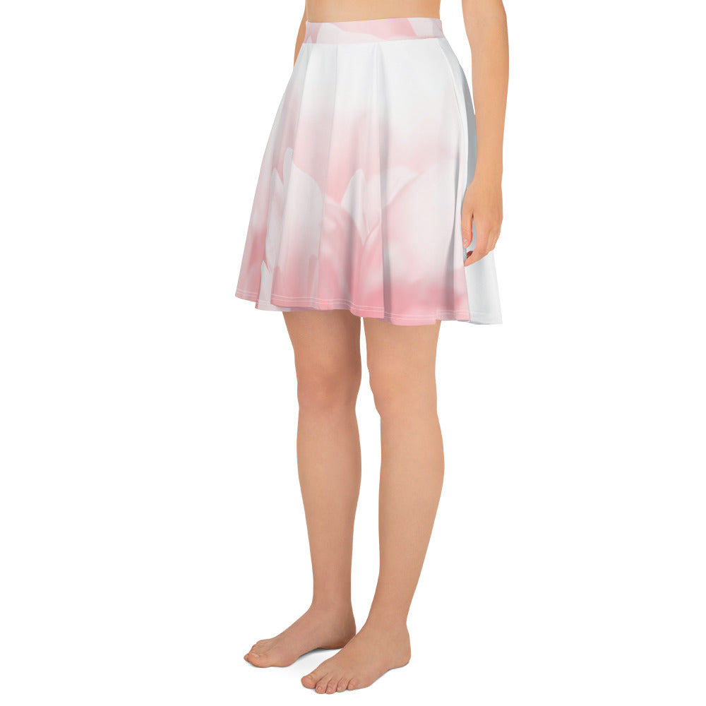 Energetic Skater Skirt. White Peony Petals!