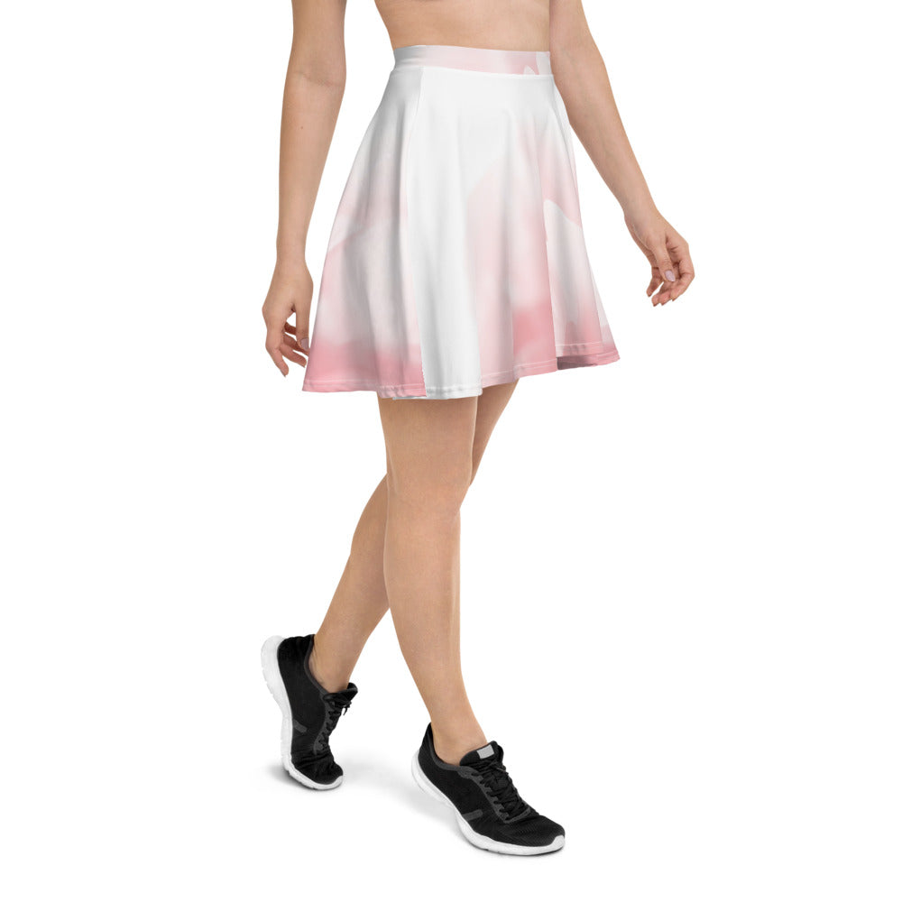 Energetic Skater Skirt. White Peony Petals!