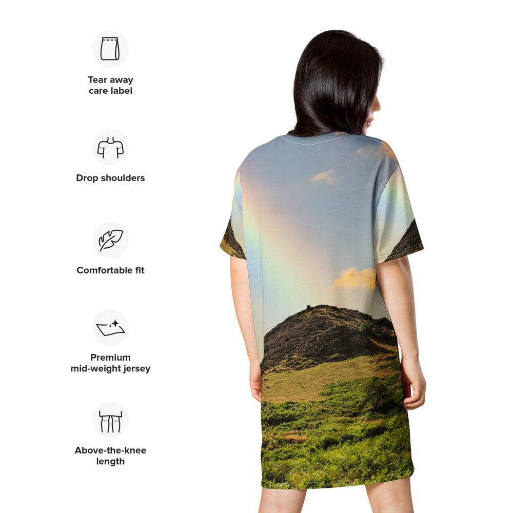 Rainbow Over the Mountain T-shirt Dress Plus Size