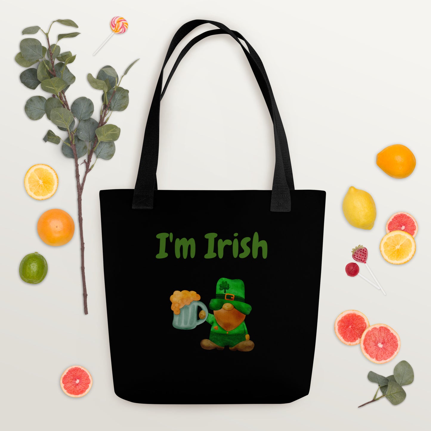 Get Lucky this St. Patrick's Day with our Lucky Gnome Tote Bag!