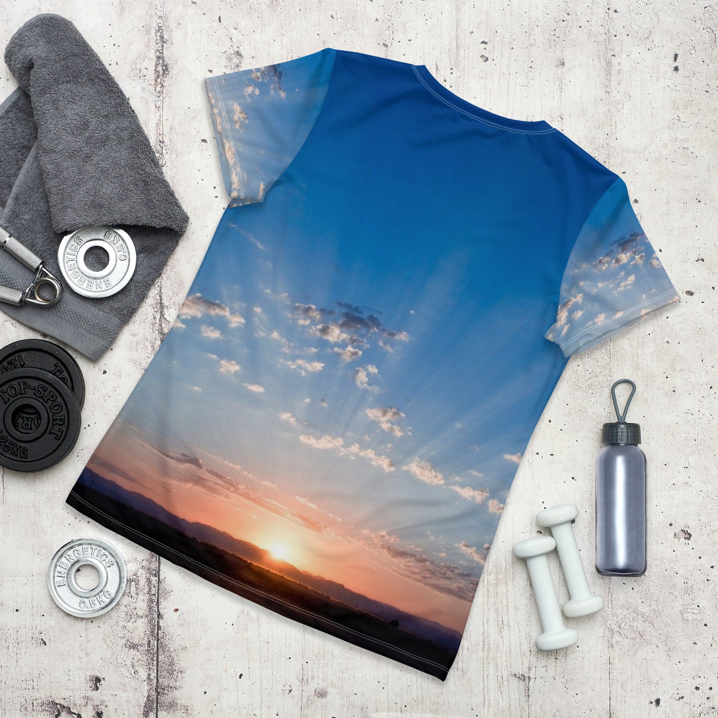 All-Over Print Women's Athletic Yoga T-shirt Sunset