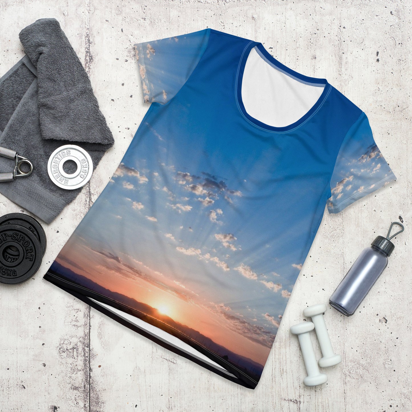 All-Over Print Women's Athletic Yoga T-shirt Sunset