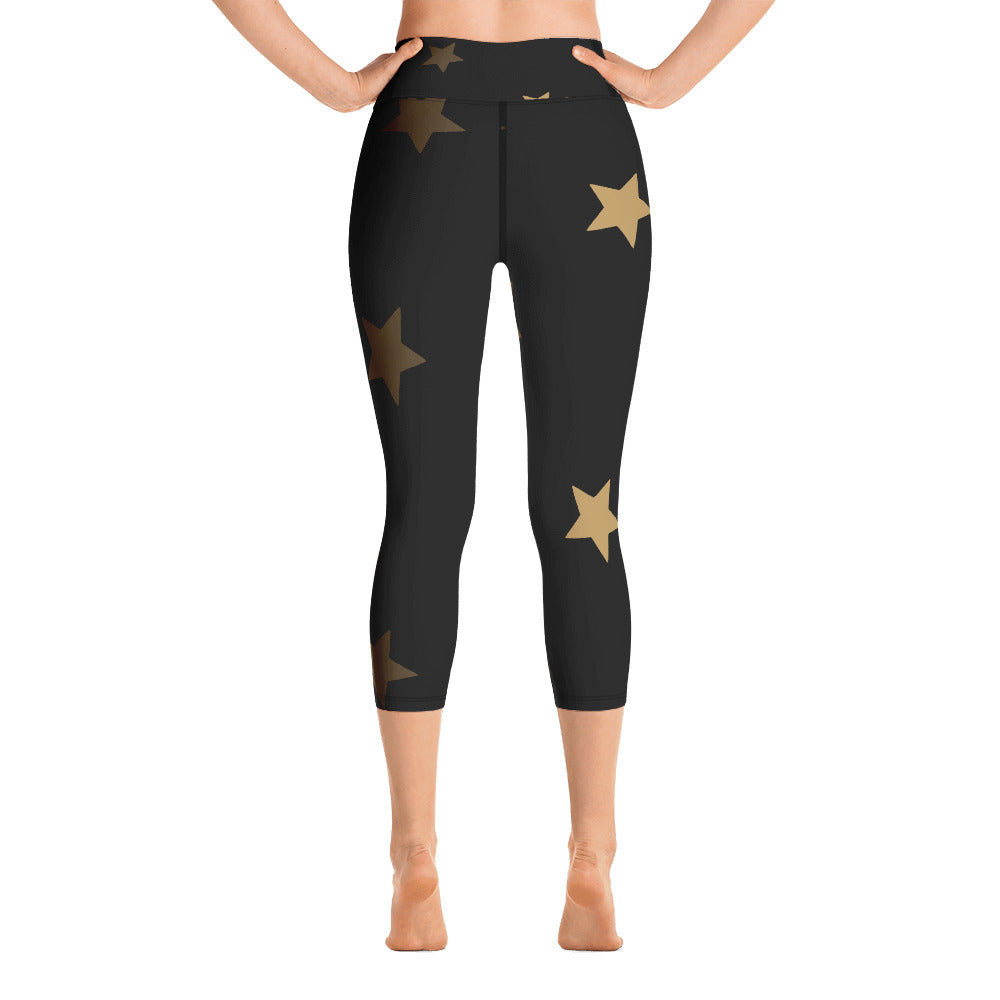 Yoga Capri Leggings Stars Pattern
