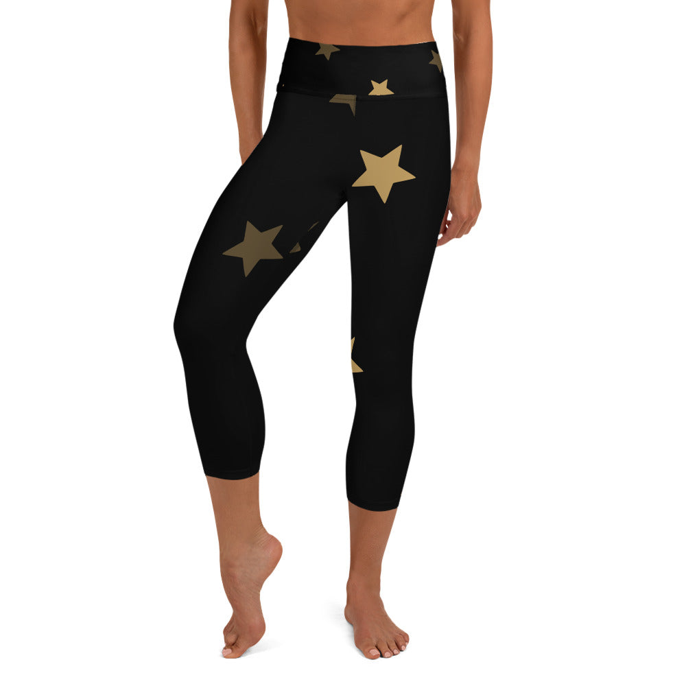 Yoga Capri Leggings Stars Pattern
