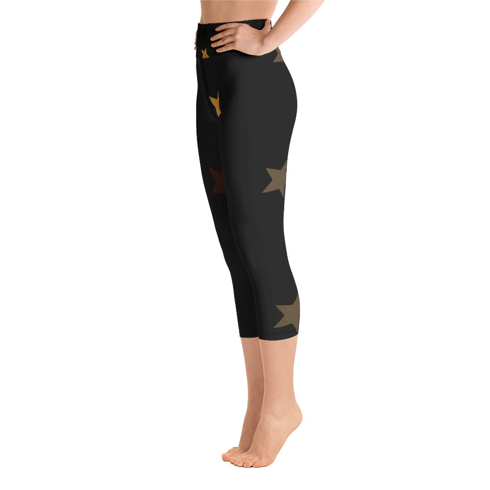 Yoga Capri Leggings Stars Pattern